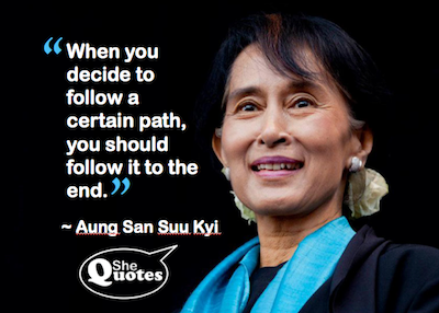 Aung San follow the path
