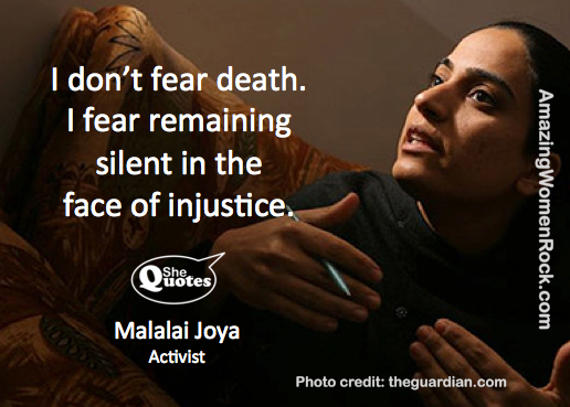 Malalai Joya doesn't fear death