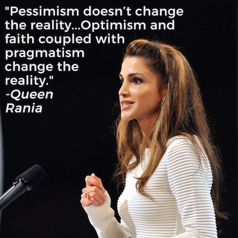 Queen Rania is optimistic