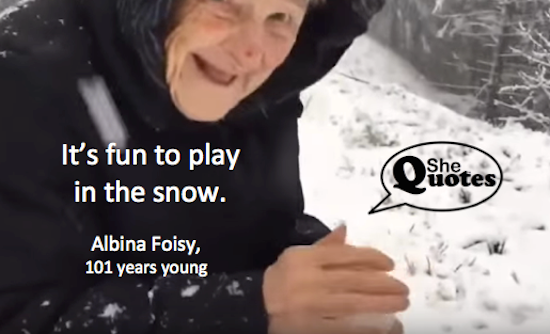 Albina Foisy it's fun to play in the snow